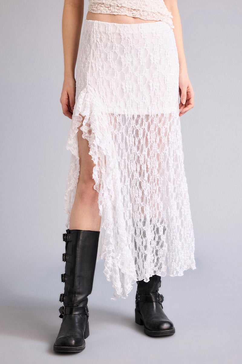 ديفاكتو جيبة تريكو طويلة دانتيل بقصة A وخصر عالي - Image 3